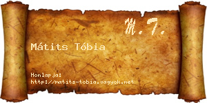 Mátits Tóbia névjegykártya